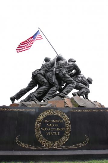Memorial of Flag Raising at Iwo Jima during World War II.